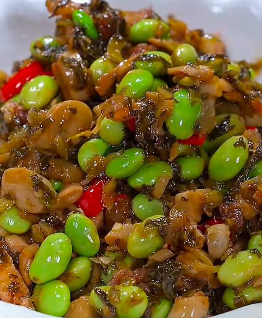 酸菜肉沫毛豆
