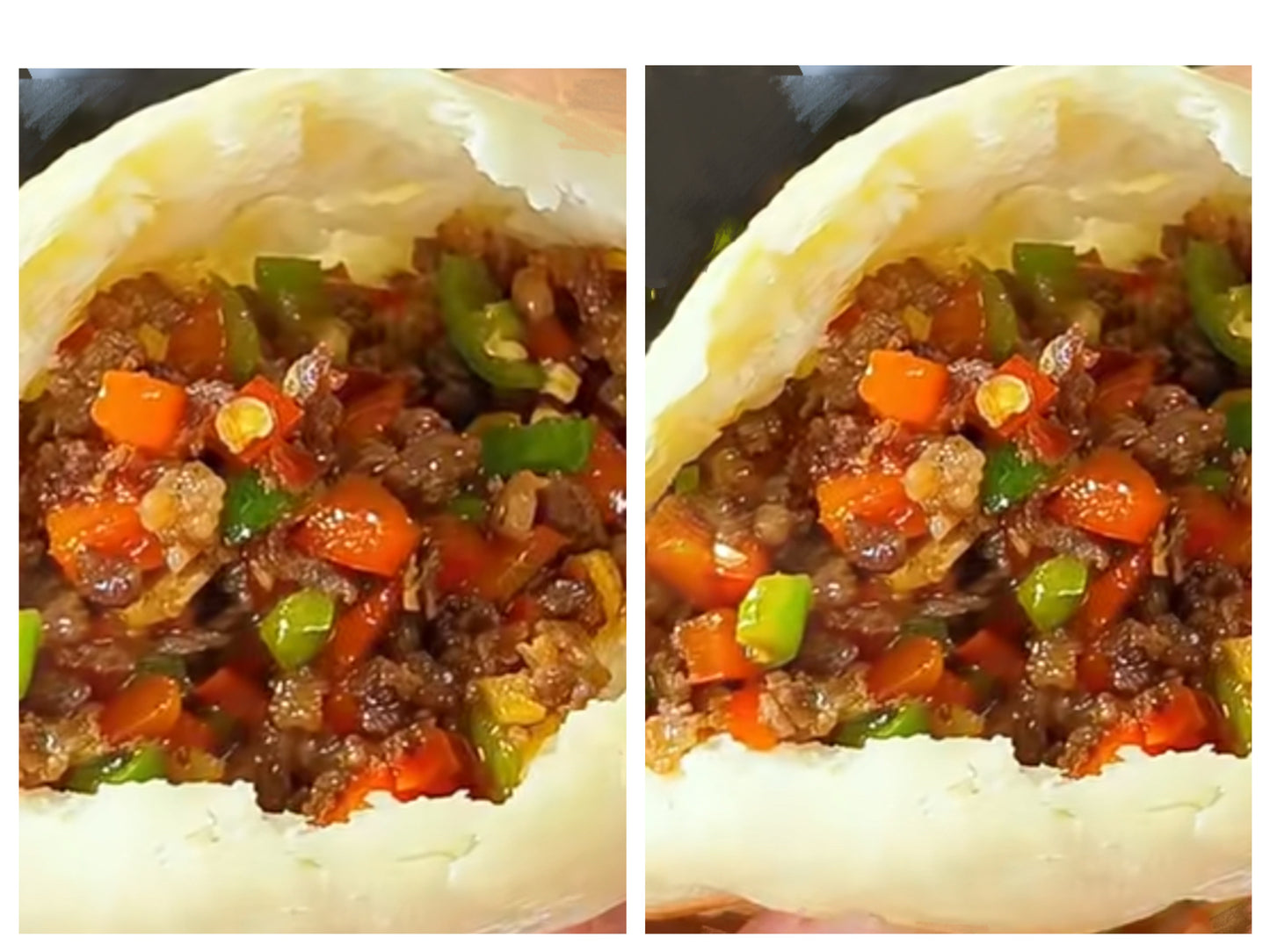 口袋双椒碎肉饼